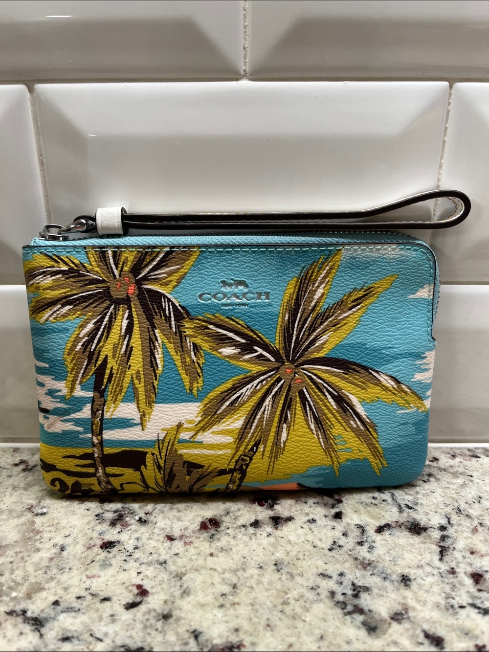 Coach Hawaiian Print Wristlet NWOT